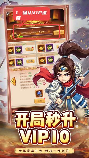 确认VIP进度。