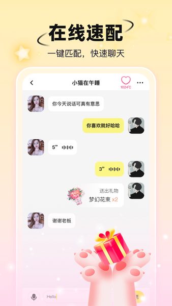 匹配后使用文字、语音继续交流