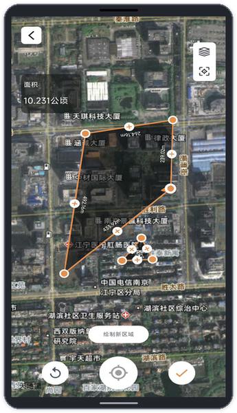 查看区域面积与边长