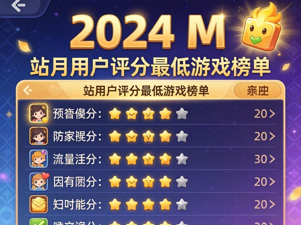 2024年M站用户评分最低游戏榜单